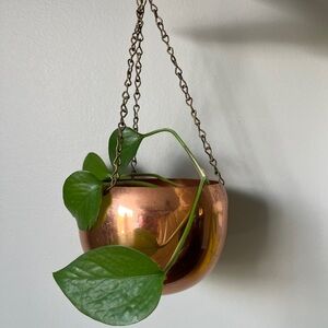 Hanging Planter, Copper Plant pot, Vintage copper, indoor plant pot,